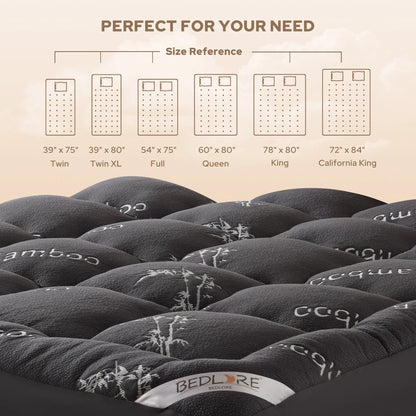 ☁️Cooling Mattress Topper for Back Pain - Extra Thick Fitted Sheet