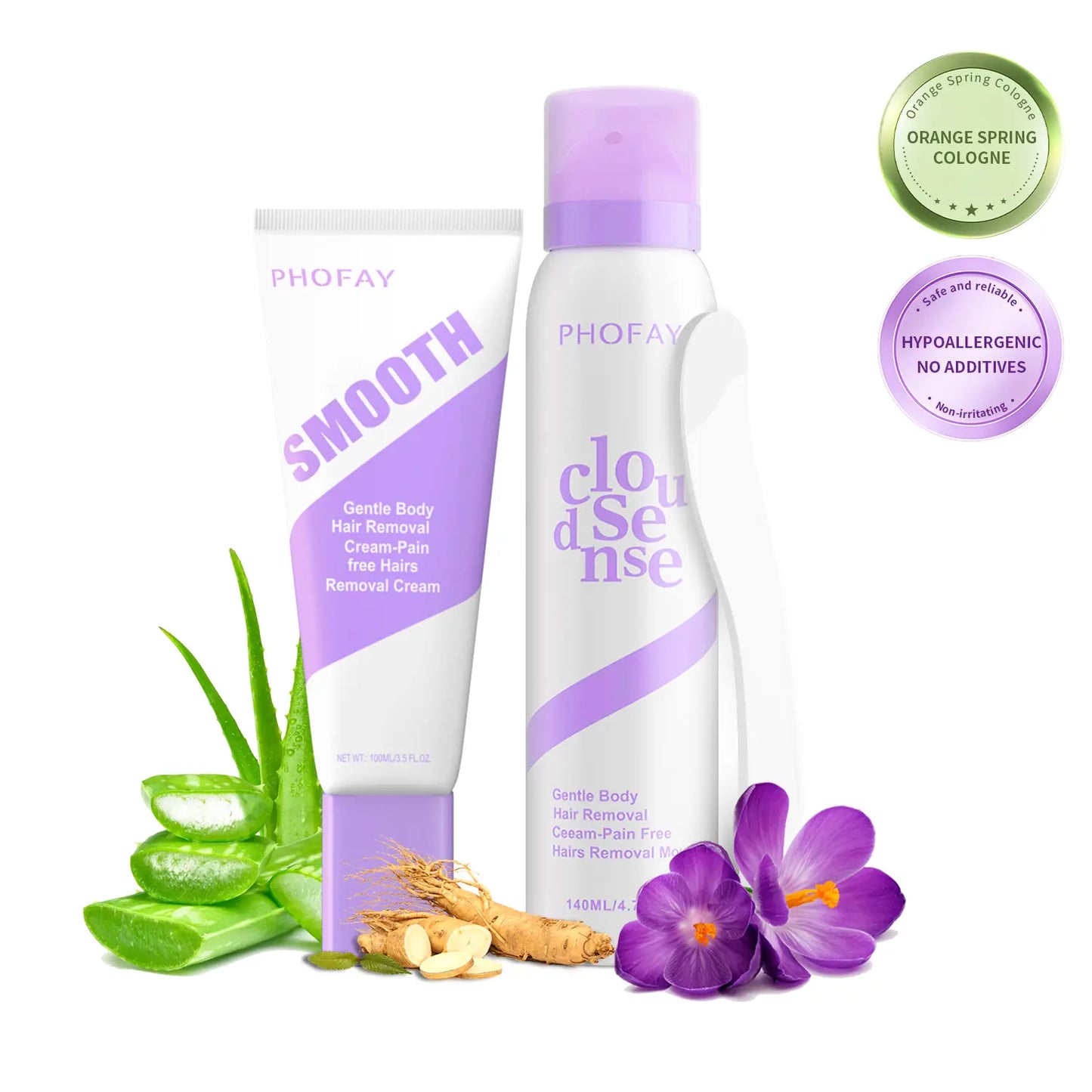 Fast-acting gentle hair removal cream